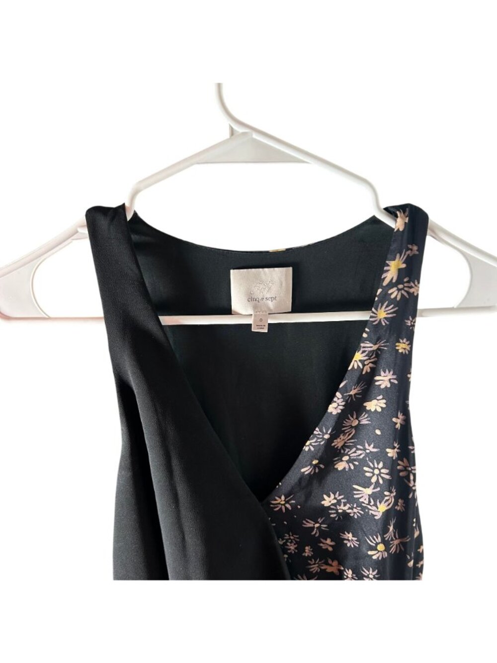 Cinq À Sept Floral Print Sleeveless Midi Dress Size 0 Black/Floral - Picture 4 of 6